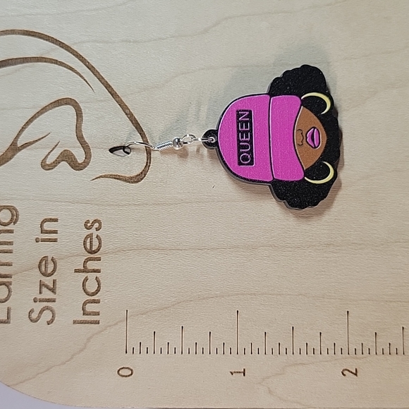 Queen Ethnic Girl Drop Earrings, S925 - Picture 4 of 5